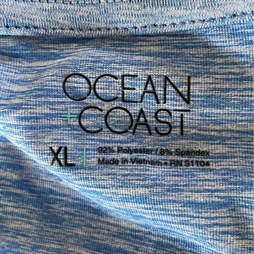 $5 DEAL V-Neck Athletic Top Workout Casual Shirt Ocean + Coast Tee Blue Gray - Picture 4 of 5
